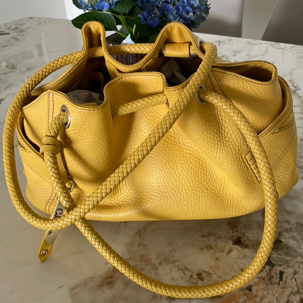 Cole Haan braided handle leather handbag